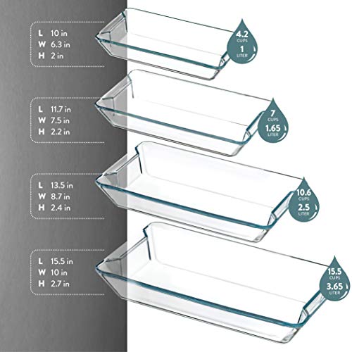 Finedine 4-Piece Rectangular Glass Casserole Dish Set thumb #6