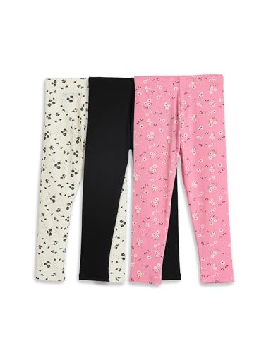 Image of Amazon Brand - Symbol Girl's Cotton Ribbed Stretchable Leggings | Ankle Length | Aged 2-14 Years