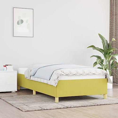 vidaXL Polsterbett, Bett Bettgestell mit Lattenrost, Schlafzimmerbett Einzelbett mit Stützbeinen, Bettrahmen Schlafzimmermöbel, Grün 100x200 cm...