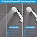 RV Shower Head with Hose and On Off Switch (Trickle), Water Saving High Pressure Shower Head with Hose Guide Ring, Shower Holder for RV, Camper, Van, Travel Trailer, Motorhome, Boat, White