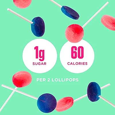 SmartSweets Lollipops, Blue Raspberry & Watermelon, Low Sugar Candy, Plant-Based, Low Calorie Snack, 3oz. (Pack of 10)