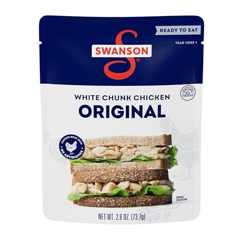 Image of Swanson Original White Chunk Fully Cooked Chicken, Ready to Eat, Simple On-the-Go Meals, 2.6 OZ Pouch