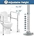 Toilet Safety Rails for Seniors (350 LBS), Adjustable Toilet Safety Frame for Elderly and Disabled, Foldable Handicap Toilet Assistance Rail Fits Most Toilets, White