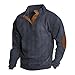 Generic Mens Corduroy Shirts Long Sleeve Men's Fashion Hoodies & Sweatshirts Mens Fall Jackets Mens Purple Undershirt Long Sleeve Guy Long Sleeve Shirts for Men（1-Navy,Medium）
