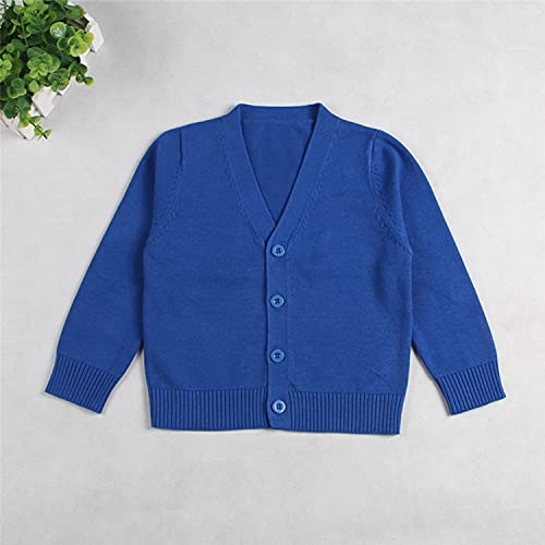 1-7T Little Boys Girls Cotton Knit Sweater V Neck Long Sleeve Cardigan Solid Button Sweaters Outwear School Uniforms2