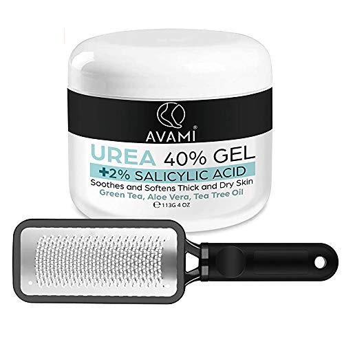 Urea Gel 40 Percent with Colossal Foot Rasp/Foot file, High Potency Foot Repair Gel, Cracked Heel Treatment With Urea, Salicylic Acid And Other Beneficial Ingredients
