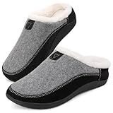 V.Step Orthopedic Slipper with Arch Support, Orthotic Slippers for Plantar Fasciitis Pain Relief,House Slipper for Man Women, Sherpa Lining Bedroom Shoe Indoor Outdoor Anti-Skid Rubber Sole