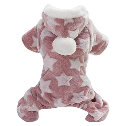 Dog Sweatshirts Star Print Dog Sweater Cold Weather Dog Hoodies Pet Puppy Jacket Warm Pullover Dog Jacket Winter Puppy Sweater Pet Dog Cold Weather Clothes Winter Dog Apparel Pajamas Cover