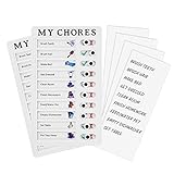 Grevosea Tabla de tareas de 2 piezas para niños, tabla de tareas portátiles con 4 tablas de comportamiento portátil de papel, tabla de tareas diarias, almohadilla de planificación de tareas para el