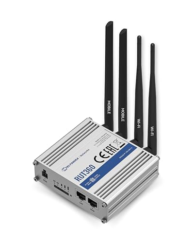 Image of Teltonika RUT360100100 Industrial 4G LTE Cat6 Cellular Router, 4G LTE Wi-Fi Router with DI /DO, Advanced VPN, Certified by Verizon /AT&T /T-Mobile