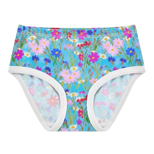 Colorful Flowers Toddler Underwear Floral 2t Cotton Little Girl Panties Durable Briefs Underpants