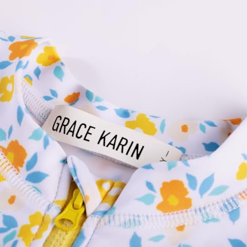 Image of GRACE KARIN Girls One Piece Swimsuits Long Sleeve Bathing Suits Swimwear 5-14Y