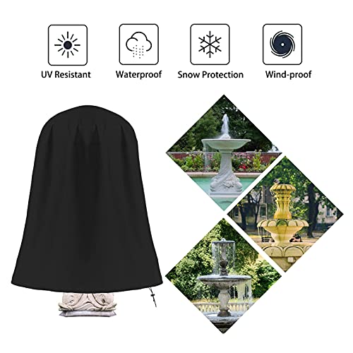 Svepndic 36"X42" 600D Outdoor Water Fountain Covers For Winter Protection Waterproof Garden Chimnea Statue Cover Charcoal Grill Cover #TOP7