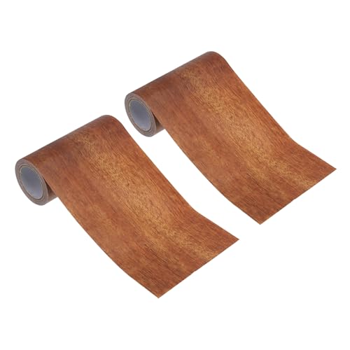 Image of PATIKIL Wood Grain Repair Tape 4 inch x15ft,2 Pcs Self Adhesive Realistic Textured Repair Tape Patch for Floor Door Table Cabinets Desk,Mahogany