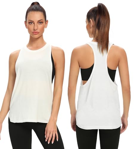 Ullnoy Workout Tank Tops for Women Running Muscle Tanks Sleeveless Loose Fit Gym Yoga Sport Shirts 3-5 Pack2