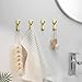 pickpiff Adhesive Wall Coat Hooks - Heavy Duty Stick-On Door Hanger, Metal Hook for Hanging Towel,Purse, Robe, Backpack, Jacket, Clothes - for Bathroom,Dorm, Closet, Kitchen - Gold, 6 Pack