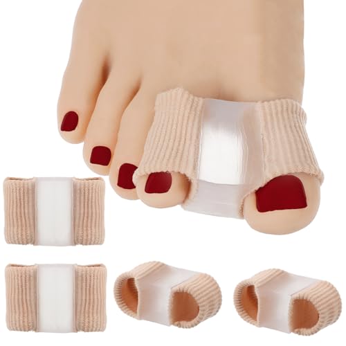 Image of 4Pcs Silicone Toe Spacers Lining with Fabric Breathable Soft Toe Spacer Corrector Gel Bunion Toe Separators for Overlapping Bunion Corrector Bunion for Preventing Rubbing & Relieve Pressure Women Men