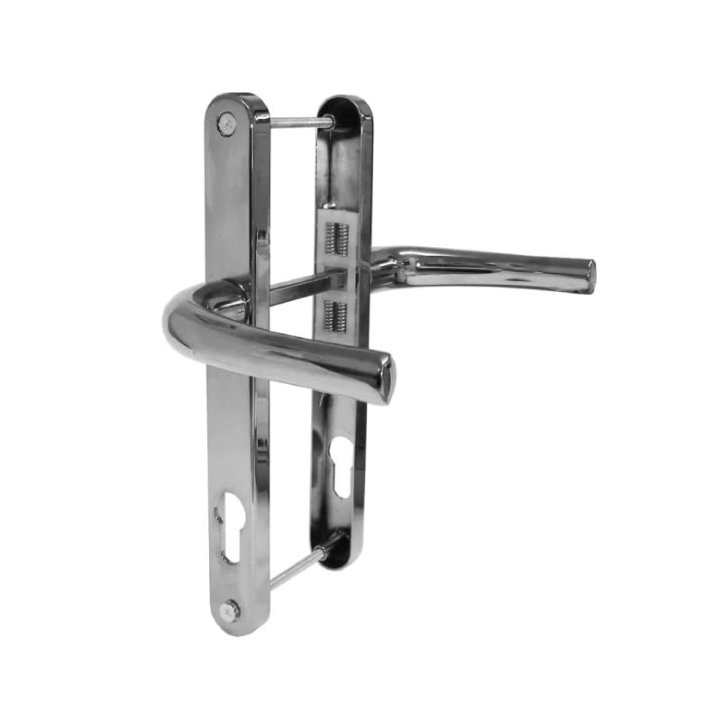 UAP UPVC Door Lever Lever Sprung Door Handle Sets - with Long 243mm Backplate - Non-Handed - Inline Handles - for All UPVC Doors Upto 75mm - Includes All Fittings (Chrome)