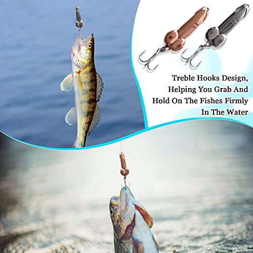 Jhpaioq 5 Pcs Fishing Jigs Spoon Fishing Lures Metal Jig Lure Crankbait Casting Sinker Spoons Spinner Baits Treble Hooks In Freshwater And Saltwater, 5.3X2.7X1.0 Inch #TOP5