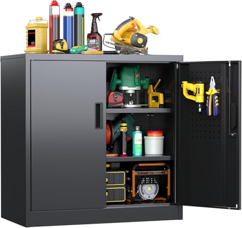 Lockable Metal Storage Cabinet with Shelves