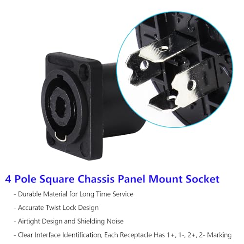 Conector SpeakON 4 polos, kit 8 piezas azul y naranja miniatura 6