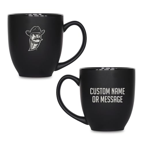 Image of Rico Industries NCAA Primary 15-Oz Personalized Matte Black Bistro Mug - for Hot or Cold Drinks