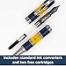 Monteverde USA Regatta Sport Fountain Pen in Blue/Yellow and Carbon Fiber - Flex Nib, Luxury Refillable Pen with Gunmetal Accents, Premium Gift