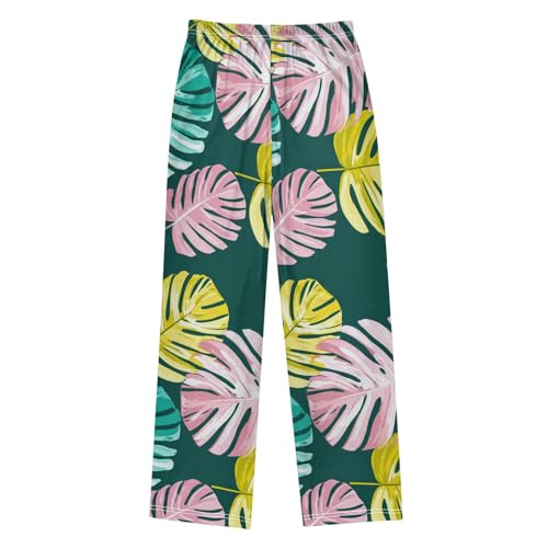 J JOYSAY Colorful Monstera Foliage Darkgreen Pajamas Pants Soft Long Pajama Bottoms Lounge Sleep Pants Size S-XL2