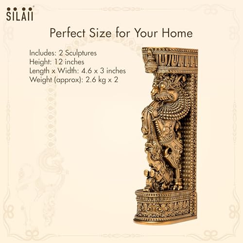 Image of SILAII Yazhi 1-Feet Set of Two Sculpture - Handcrafted Decorative Statue for Home & Office Decor, Premium Artistic Idol