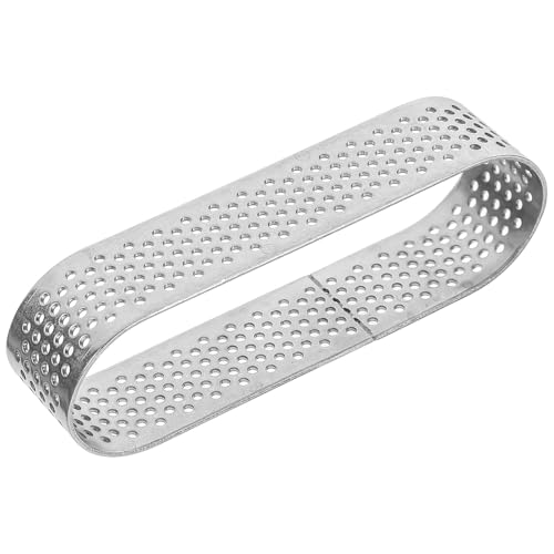 SHINEOFI Moule à Tartelette Ovale Perforé 94 CM en Acier Inoxydable 304 Anneau à Mousse pour Pâtisserie Quiche et Dessert aux Fruits Accessoire Cuisson Facile à Nettoyer