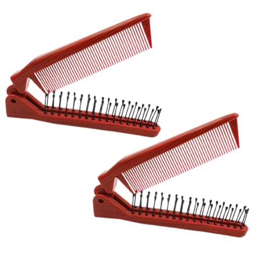 NULYLU 旅行用折りたたみヘアブラシセット 2個入り ミニブラシコーム コンパクトで持ち運びに便利 女性と男性向け 人間工学グリップ