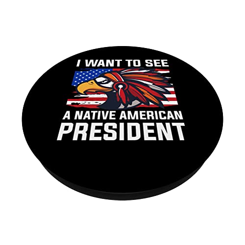 I Want To See A Native American President PopSockets Swappable PopGrip, Black - Image 2