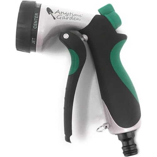 PISTOLA DE RIEGO ANTI-GOTEO PARA JARDÍN- Trabajos Pesados, PISTOLA DE RIEGO DE METAL para Regar con potencia- 7 formas de riego Pulveriza para Limpieza, Lavado de Coches, Rocía y mucho más!