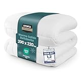 Utopia Bedding Bettdecke 200 x 220 cm, Ganzjahresdecke 370 GSM Füllung, atmungsaktive Schlafdecke, Steppdecke, Super Weiche Kuschelige (Weiß)