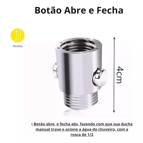 Chuveirinho Botão Abre E Fecha E Flexivel 2 Metros