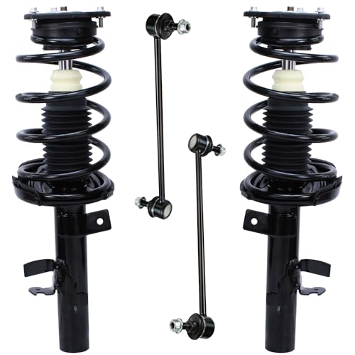 Detroit Axle - 4pc Front Struts Sway Bars for Ford Focus 2012 2013, 2 Struts & Coil Spring Assembly 2 Sway Bar Links Replacement Suspension Kit Quick Install Ready Struts Shocks