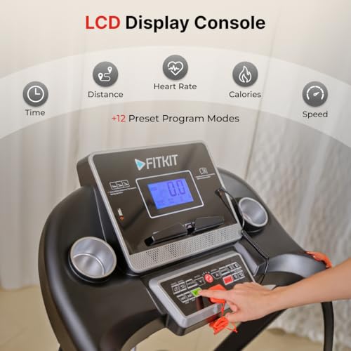 Image of Fitkit by Cult FT100M 4.5 HP Peak (Max Weight: 110Kg, Manual Incline) Treadmill for Home Use &1 Year Warranty