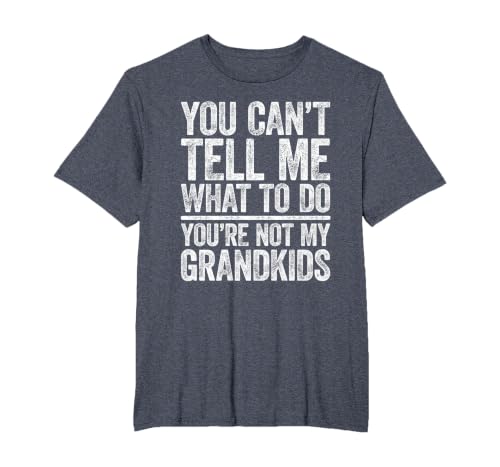 You Can't Tell Me What to Do You're Not My Grandkids T-Shirt, Men's Big and Tall, Heather Blue, 4X Tall