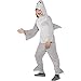 NET TOYS Costume de Requin Enfant - S, 4 - 6 Ans, 115 - 128 cm | Requin Déguisement Enfant | Combinaison Grand Requin Blanc | Costume Shark