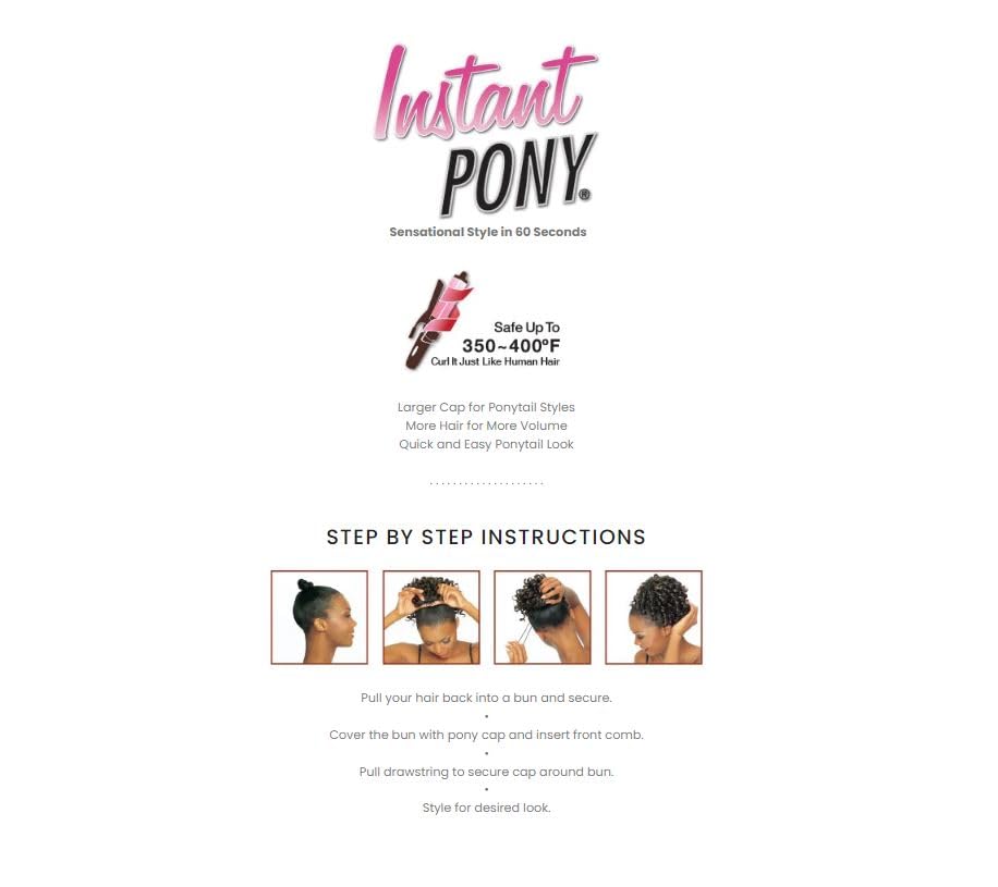 Miniatura 6 de Sensationnel Cola de caballo de pelo sintético Instant Pony Afro Kinky (1)
