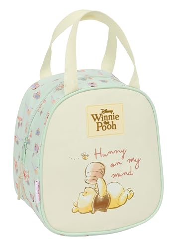 WINNIE THE POOH Mala porta-moedas, porta-todos, qualidade e máxima resistência, suporte de alimentos, recreio, 19 x 14 x 22 cm