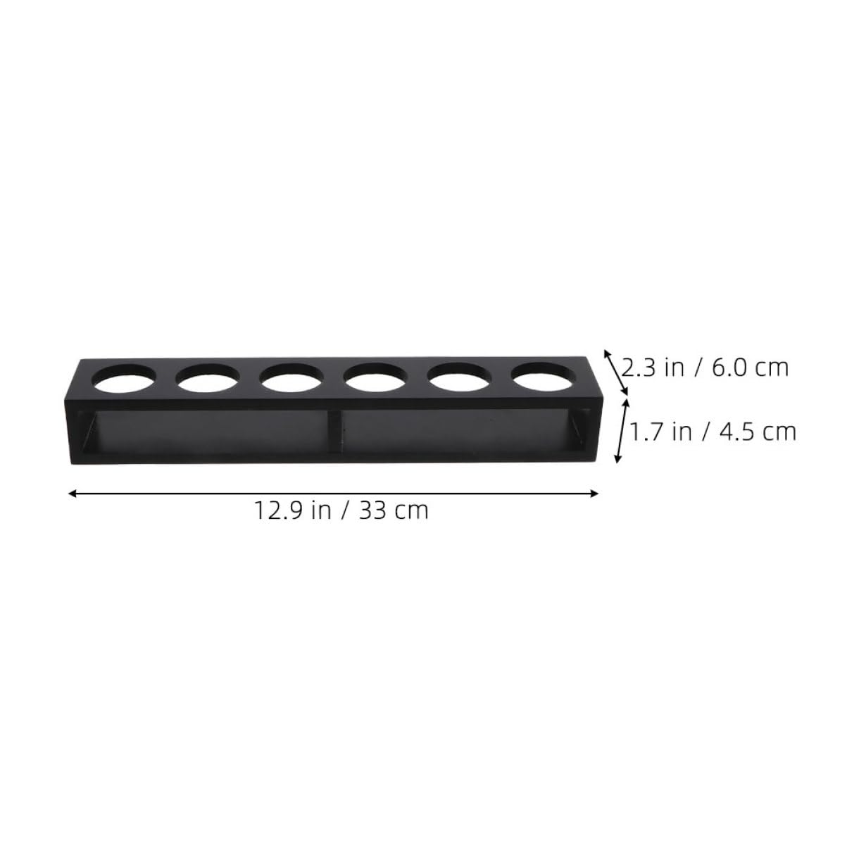 Portavasos de Madera Negro de 2 Piezas 6 Agujeros para Vasos y Copas