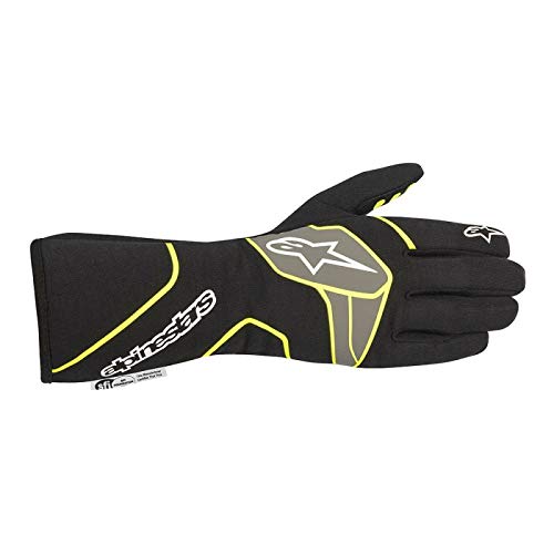 Alpinestars Tech-1 Race V2 Gloves FIA8856-2018/SFI - 2020 Model - Size MD - Black/Yellow Fluorescent (3551120-155-M)