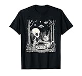 Alien And Cat Eating Pizza Funny Snack Food Men Women Kids T-Shirt