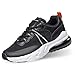 French Connection Zapatillas deportivas transpirables de primera calidad para mujer, para caminar, correr, entrenar, tenis, cómodas, antideslizantes, a la moda, con cojín de aire, Negro, 38 EU