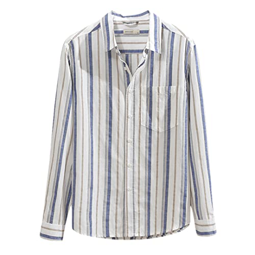 Chemise en lin à rayures italiennes homme anti-transpiration
