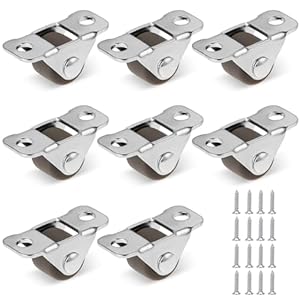 Hariendny 8-Pack Mini 0.5-Inch Rubber Castor Wheels