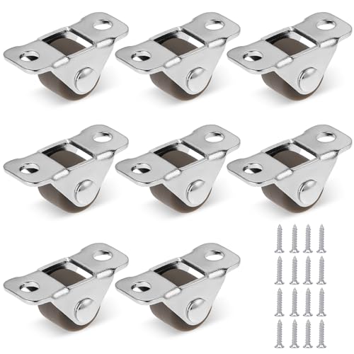 Möbelrollen, 8 Stück 1,2 cm Kleine Gummi Rollräder mit Stahloberplatte,...