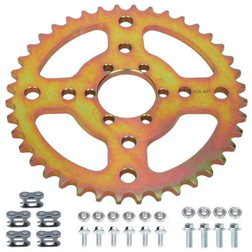 Image of 40 Tooth Sprocket 420 Chain Replacement for Coleman CT100U CC100X BT200X CT200U-EX CT200U Baja Doodlebug DB30 TrailMaster MB200 Monster Mega Moto Mini Bike Predator 212 196cc Engine Parts