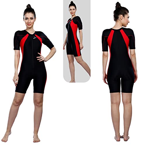 Image of AIRAVAT Fontus 5005 Women's Swim Wear with Stretchable Fabric, High Level of Uv Protection, Comfort and Flexibile (XX-Large, Black)